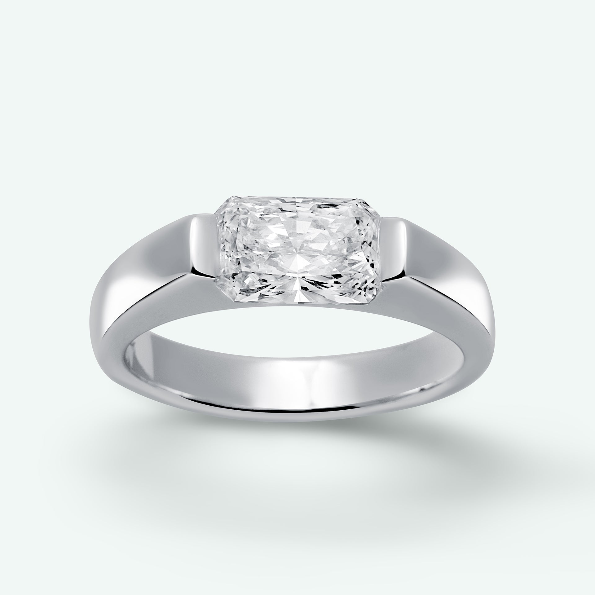 The Amelia With 2.09ct Radiant Cut Center Diamond (VVS1, E) IGI Certified
