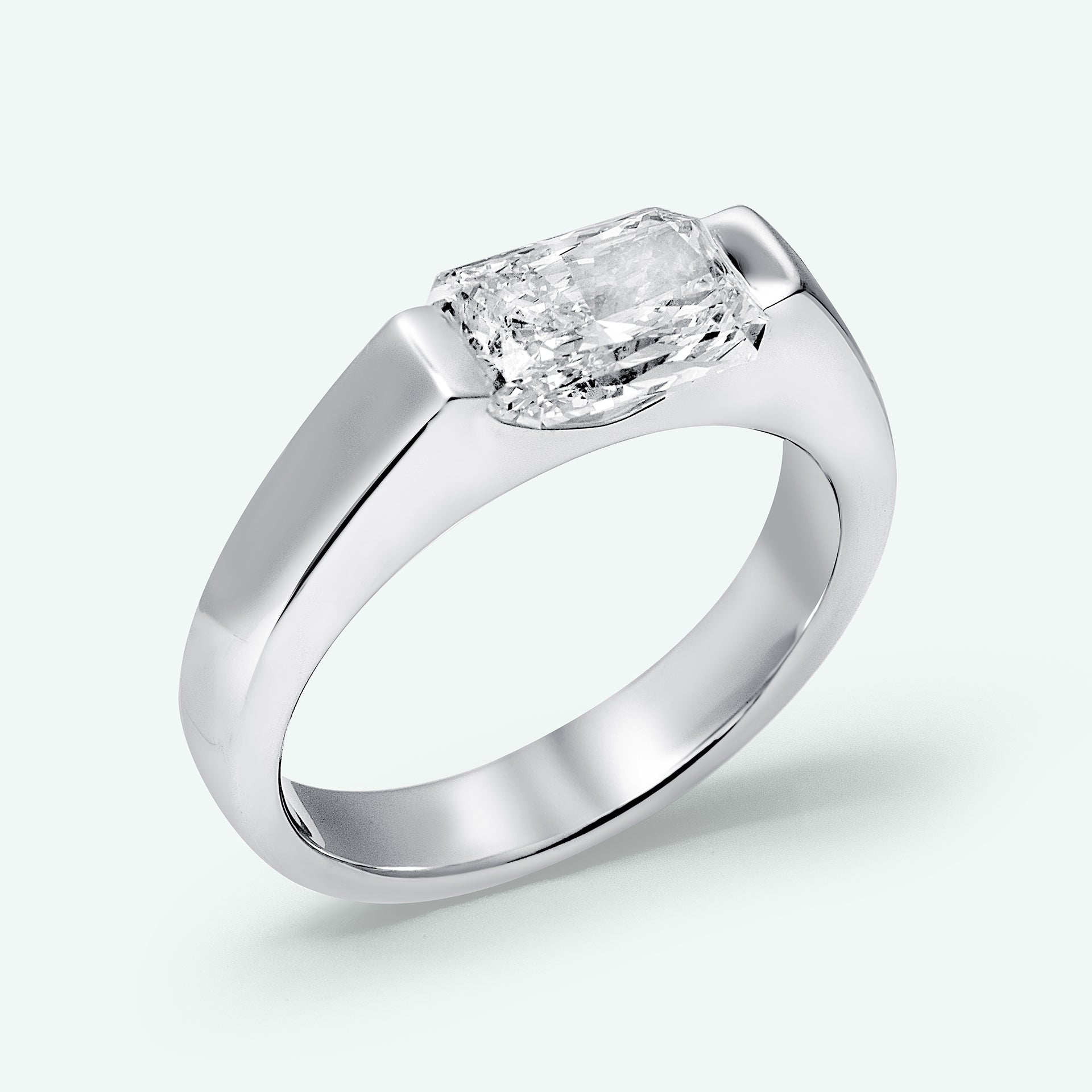 The Amelia With 2.09ct Radiant Cut Center Diamond (VVS1, E) IGI Certified