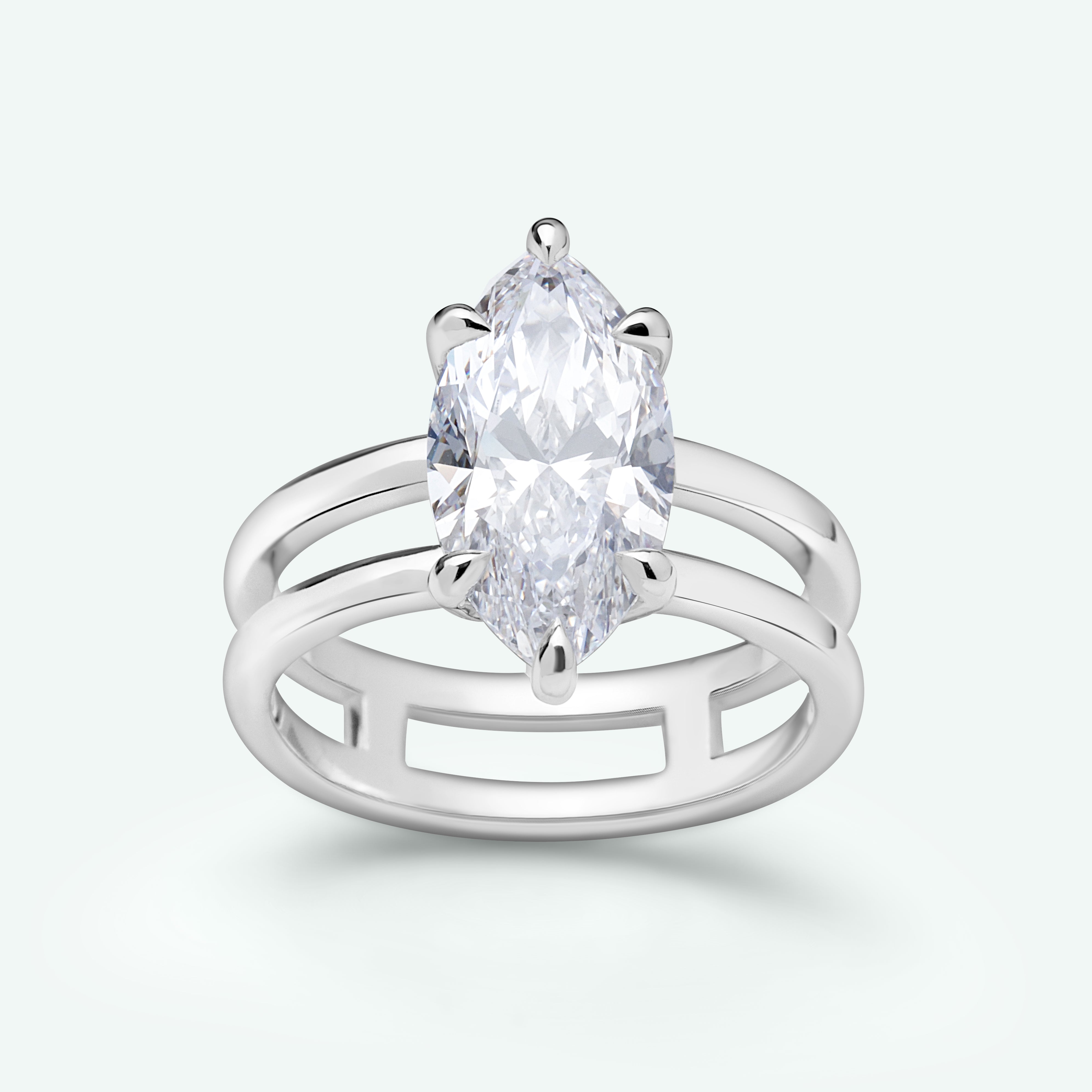 The Rachel With 3.01ct Marquise Center Diamond (VVS1, D) GIA Certified