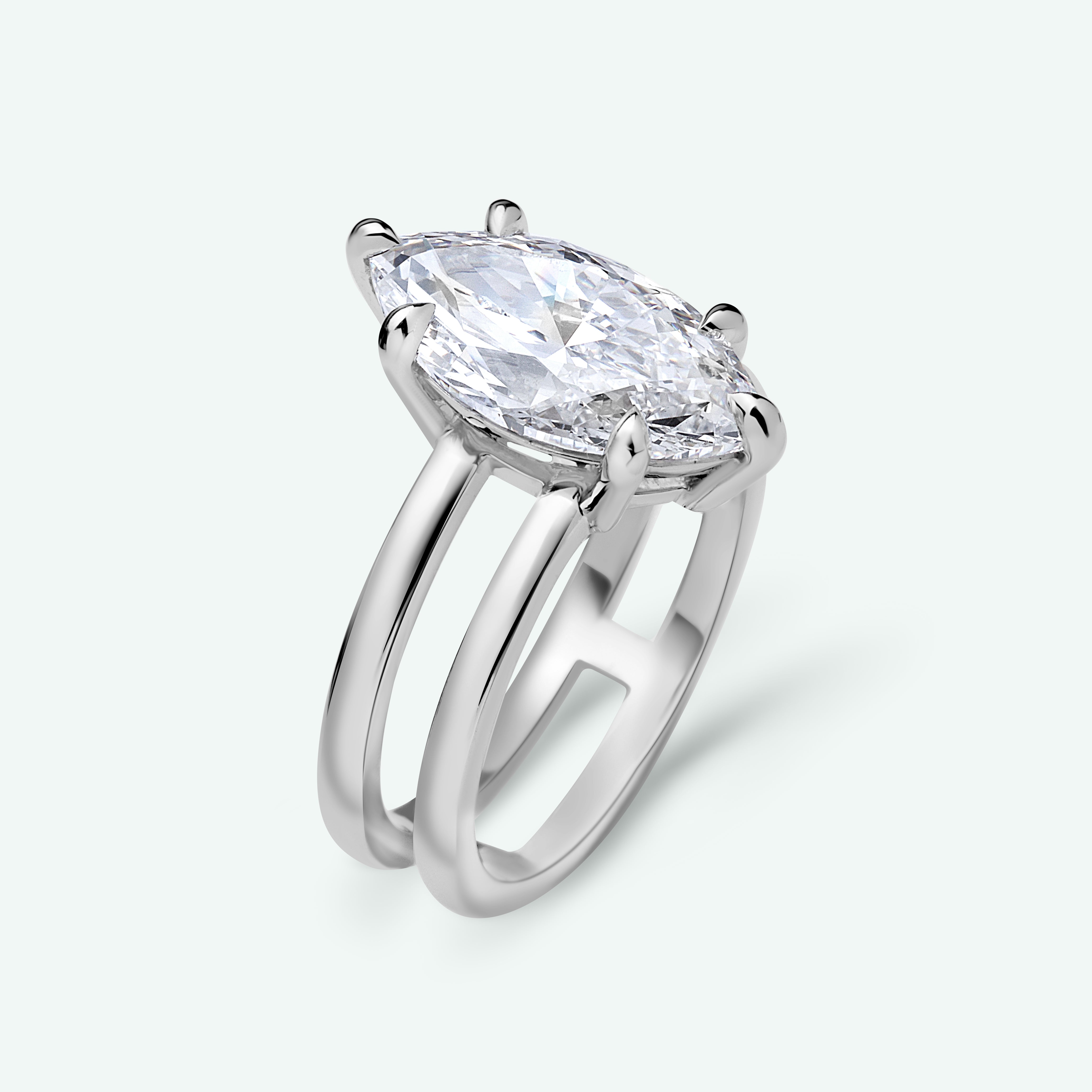 The Rachel With 3.01ct Marquise Center Diamond (VVS1, D) GIA Certified