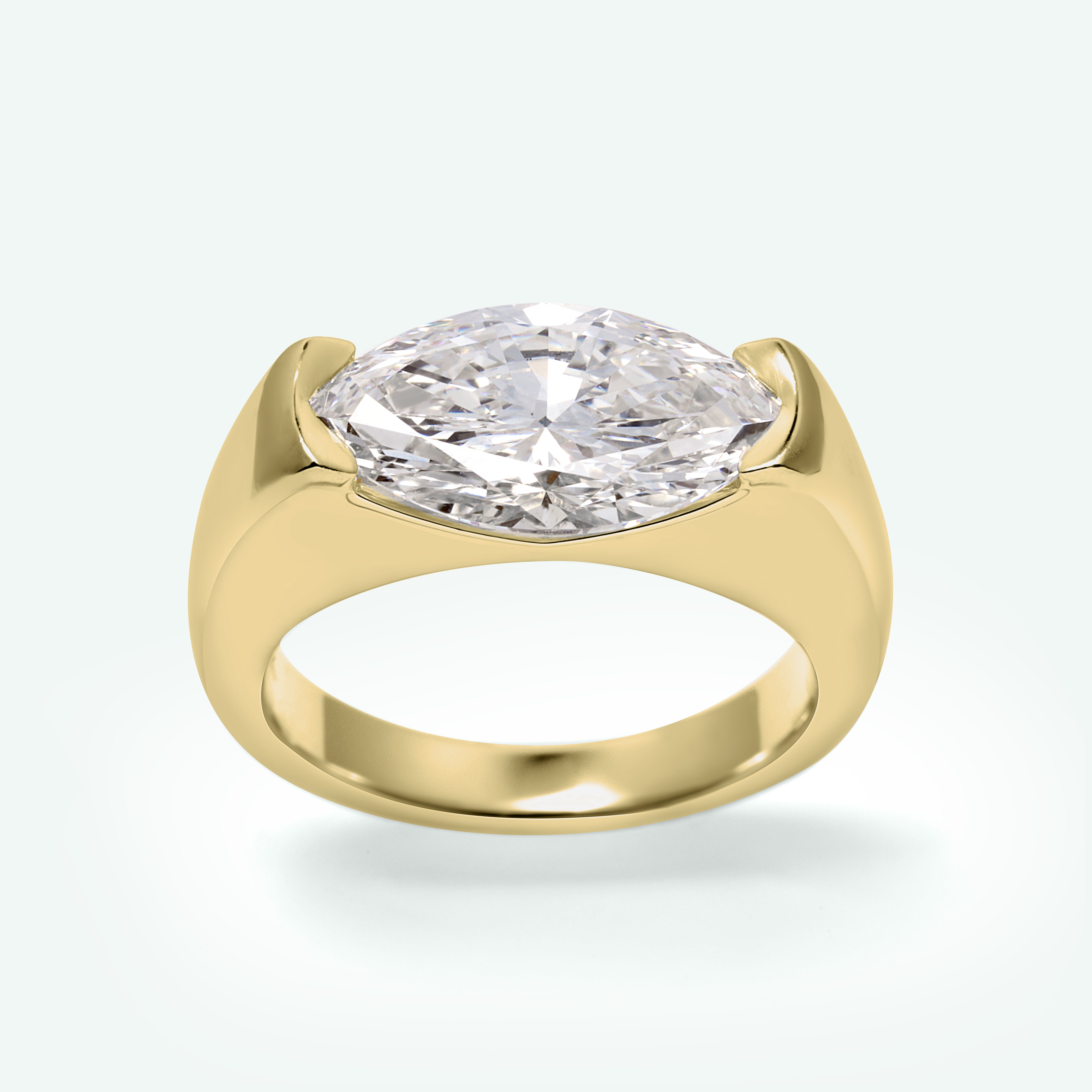 The Amelia With 1.96ct Marquise Cut Center Diamond (VVS2, F) IGI Certified