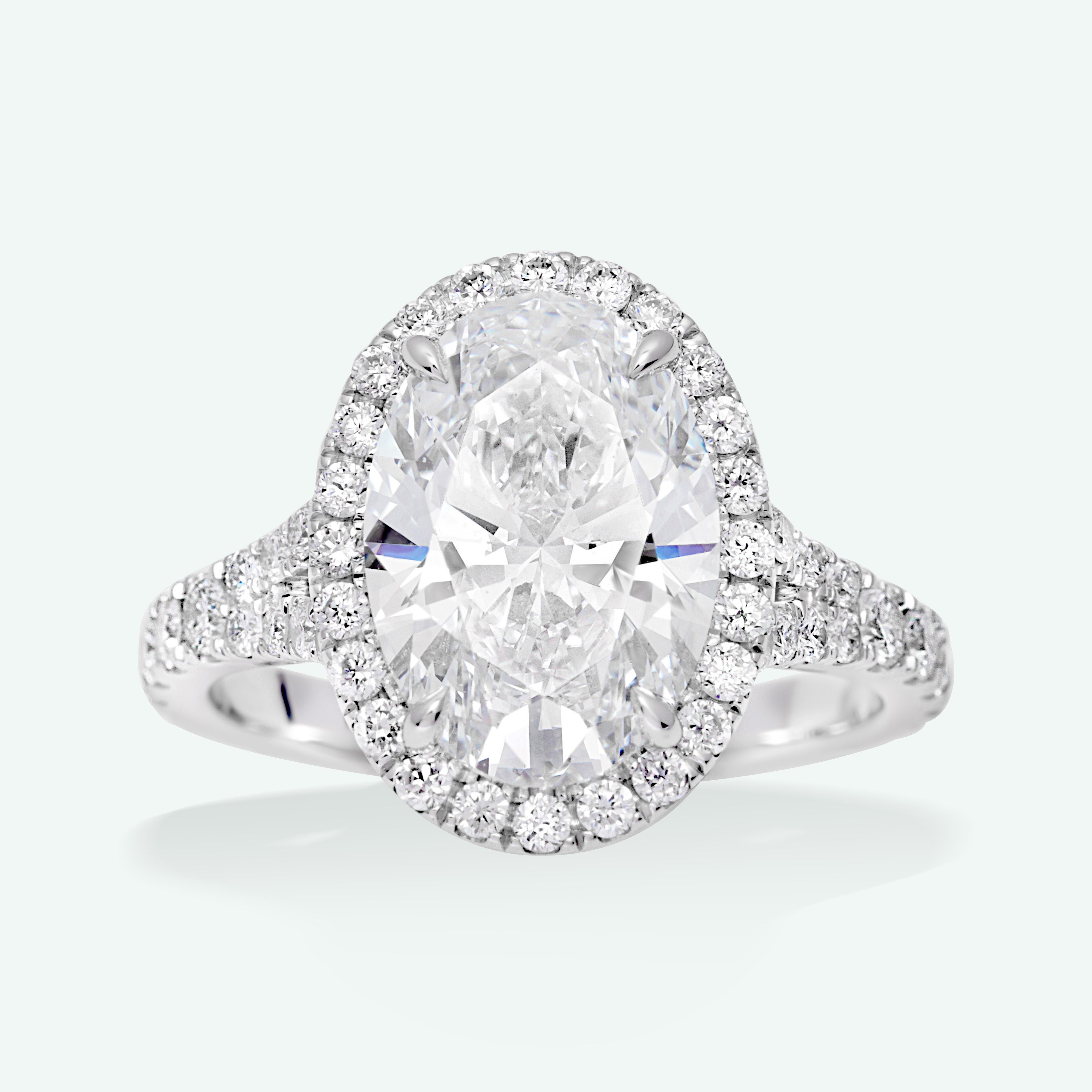 The Ruth With 3.53 Carat Oval Shape Lab Grown Diamond (VVS2, F), IGI Certified