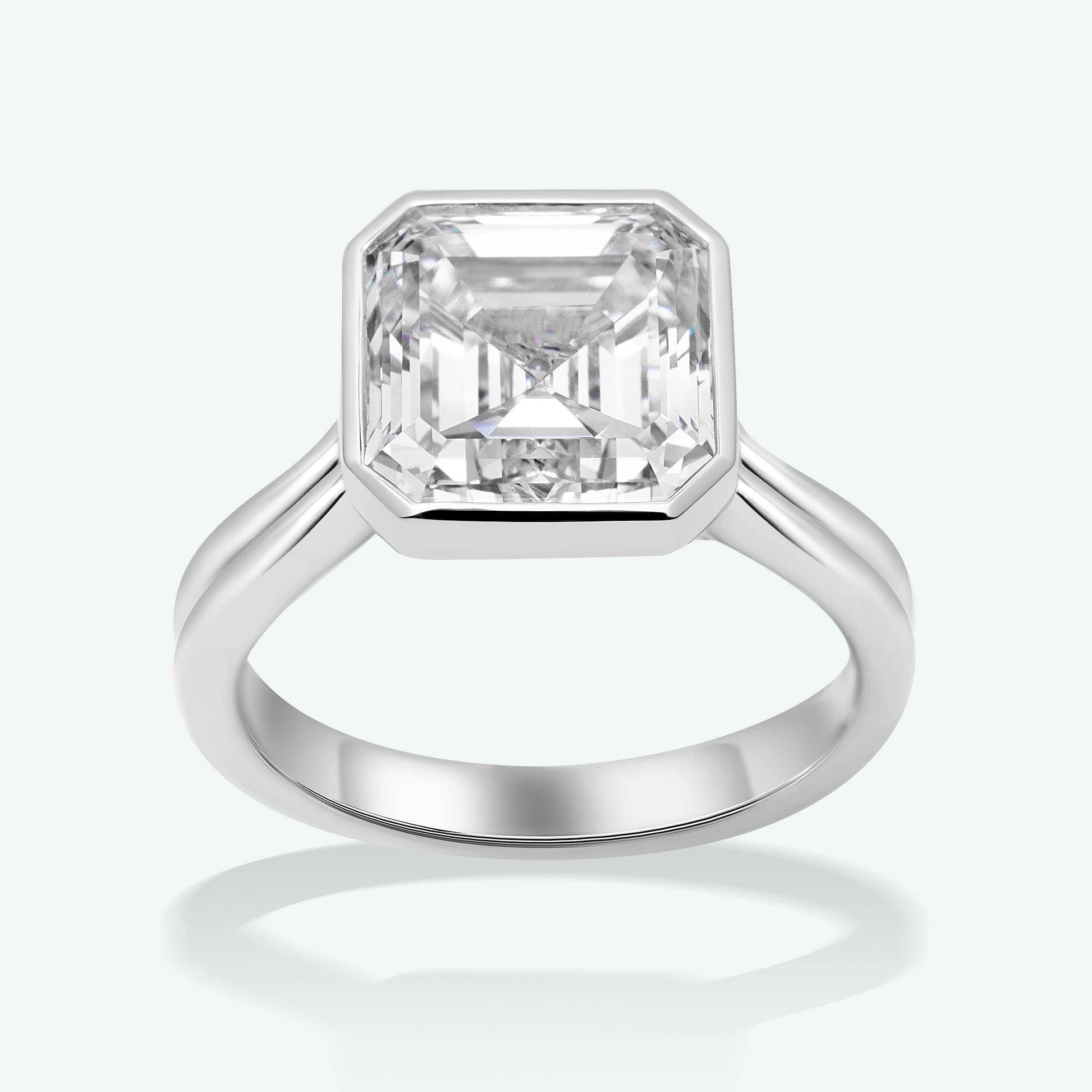 The Scarlett With 7.04 Carat Asscher Shape Lab Grown Diamond (VS1, G), IGI Certified