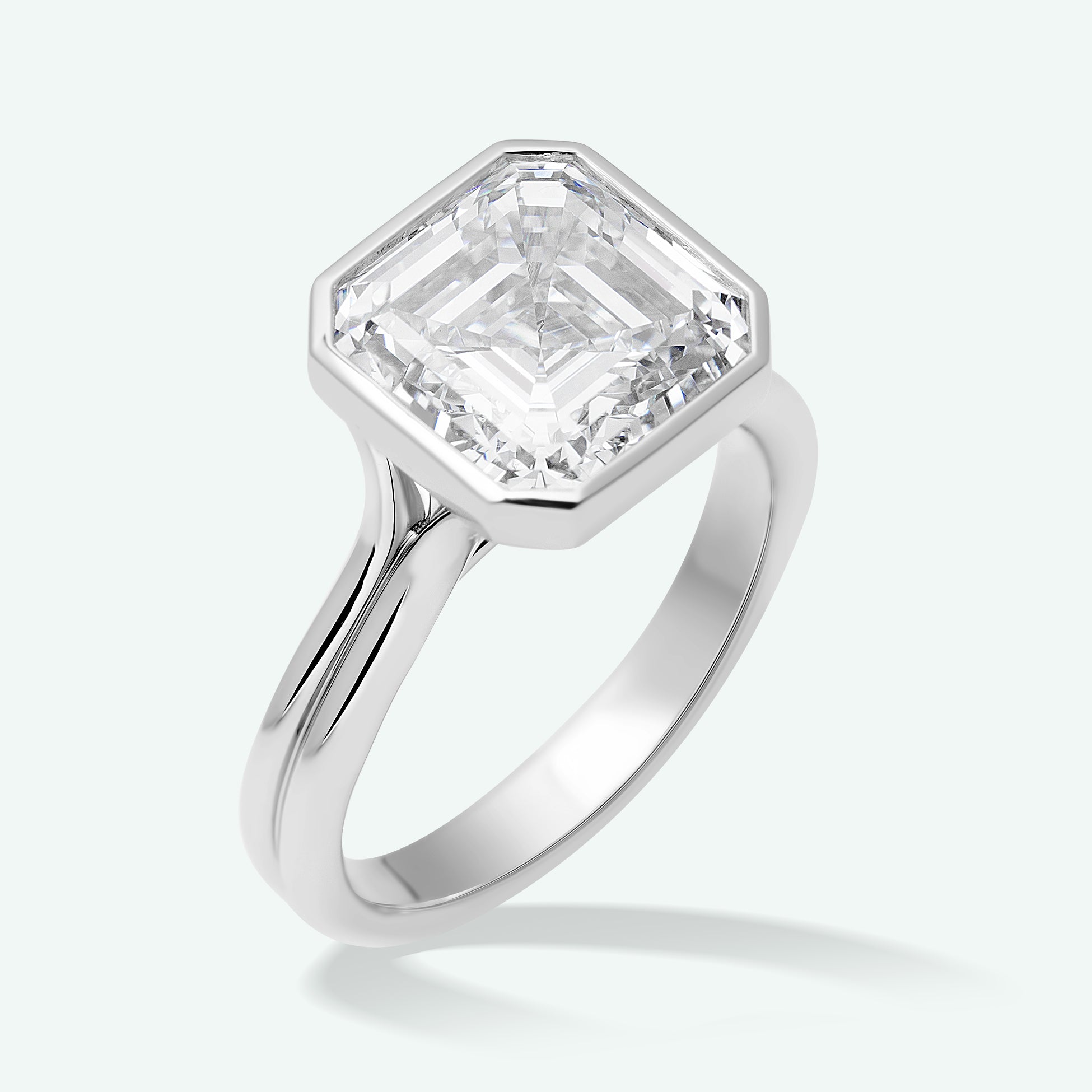 The Scarlett With 7.04 Carat Asscher Shape Lab Grown Diamond (VS1, G), IGI Certified