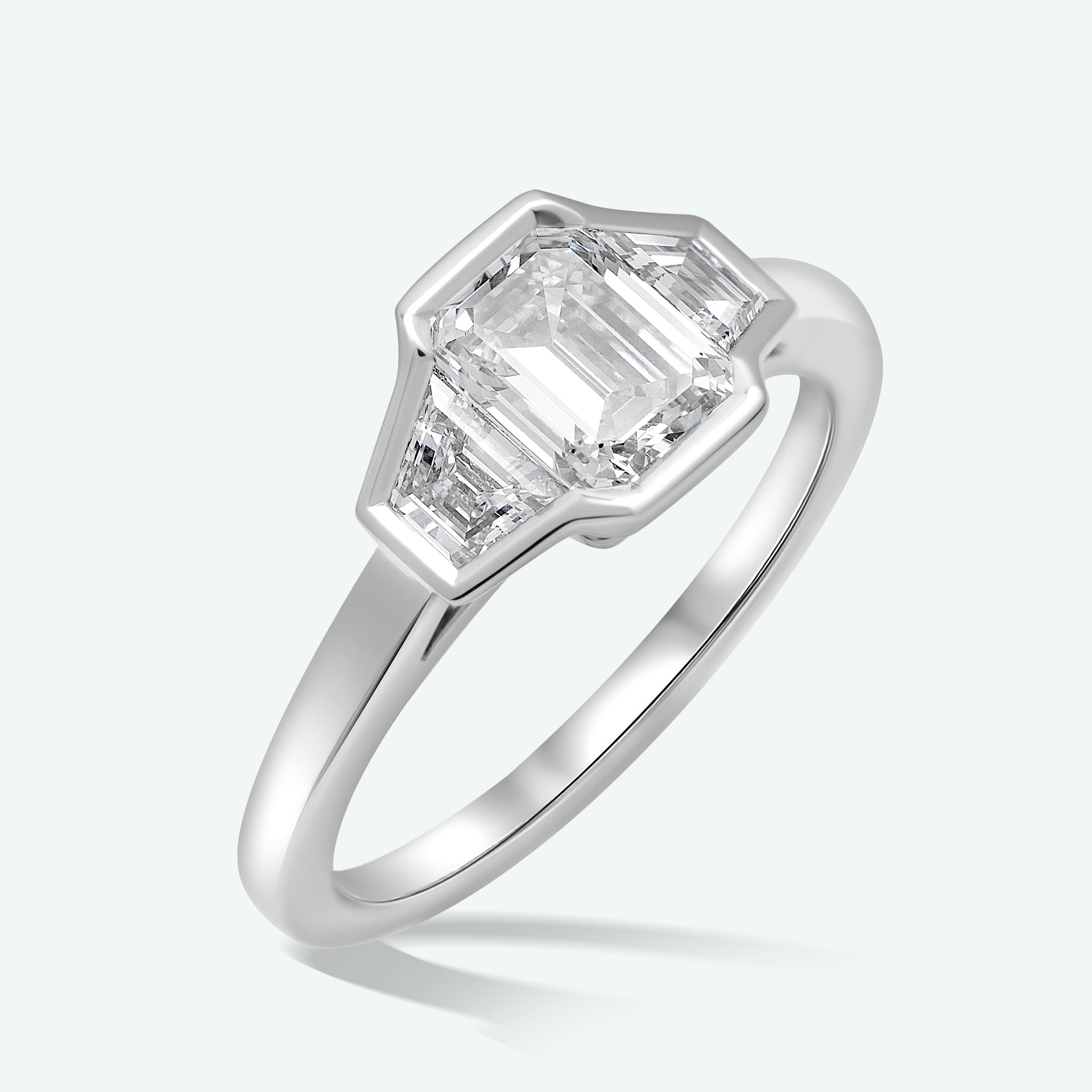 The Ella With 1.10 Carat Emerald Shape Lab Grown Diamond (SI1, F), IGI Certified