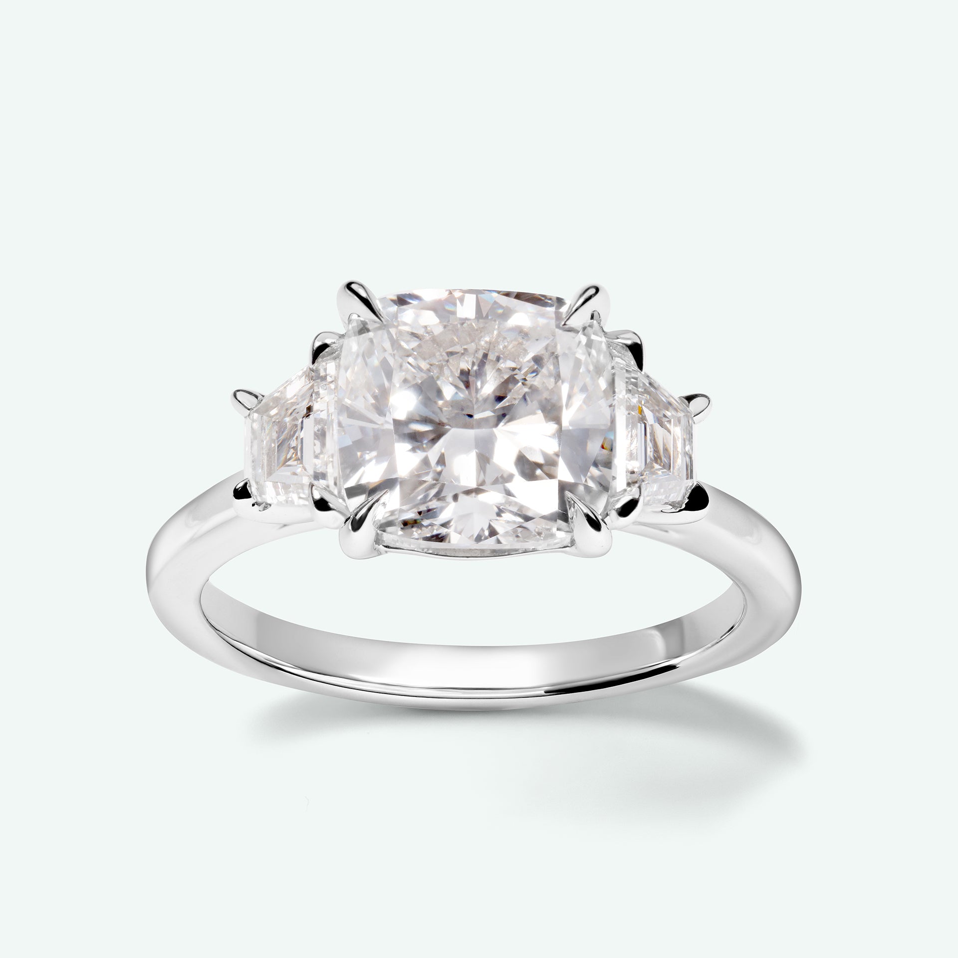 The Chloe With 2.97 Carat Cushion Shape Lab Grown Diamond (VS1, D), IGI Certified