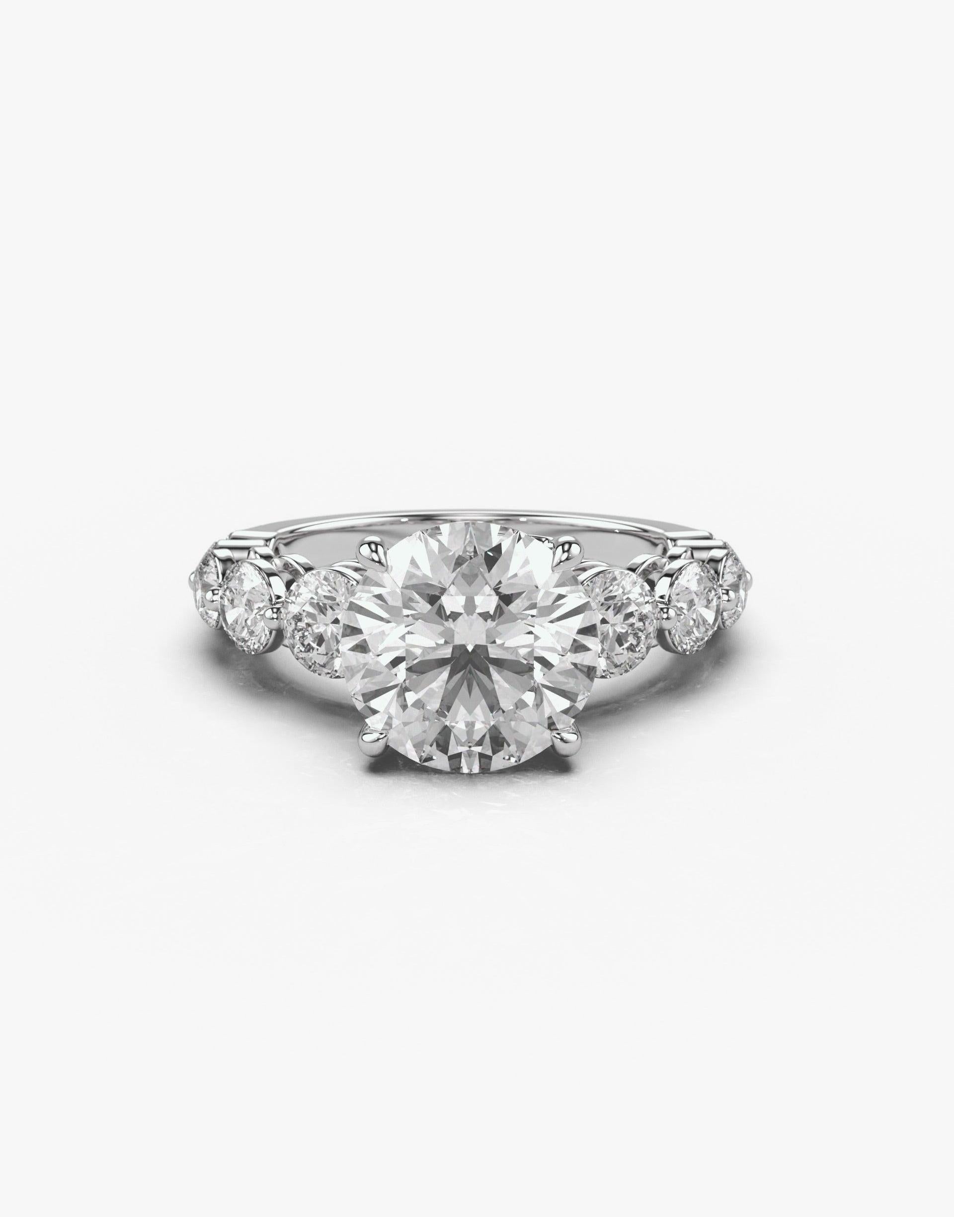 The Eloise Side Share Prong Floating Diamond Engagement Ring In Gold ...