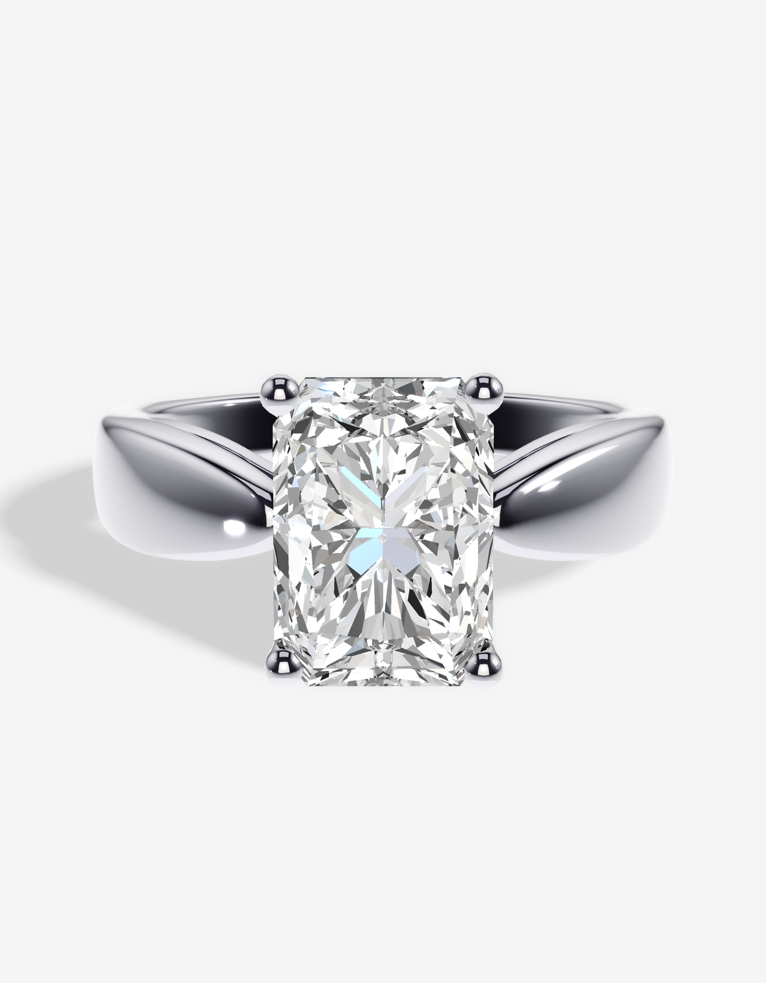 The Quinn Solitaire Engagement Ring With Tapered Gold Band – Robin Hood ...