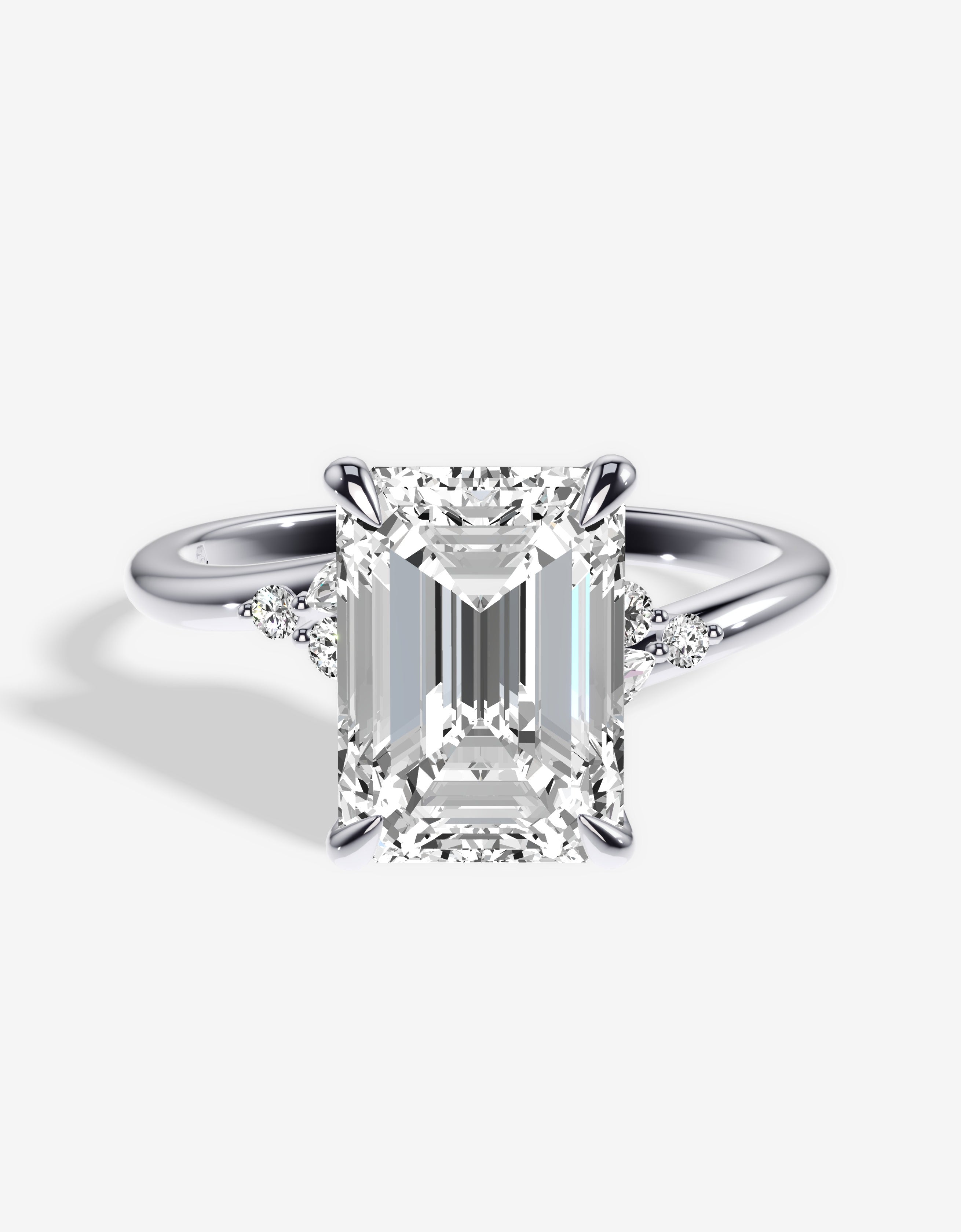 The Danielle Floral Engagement Ring With Accent Marquise & Round ...