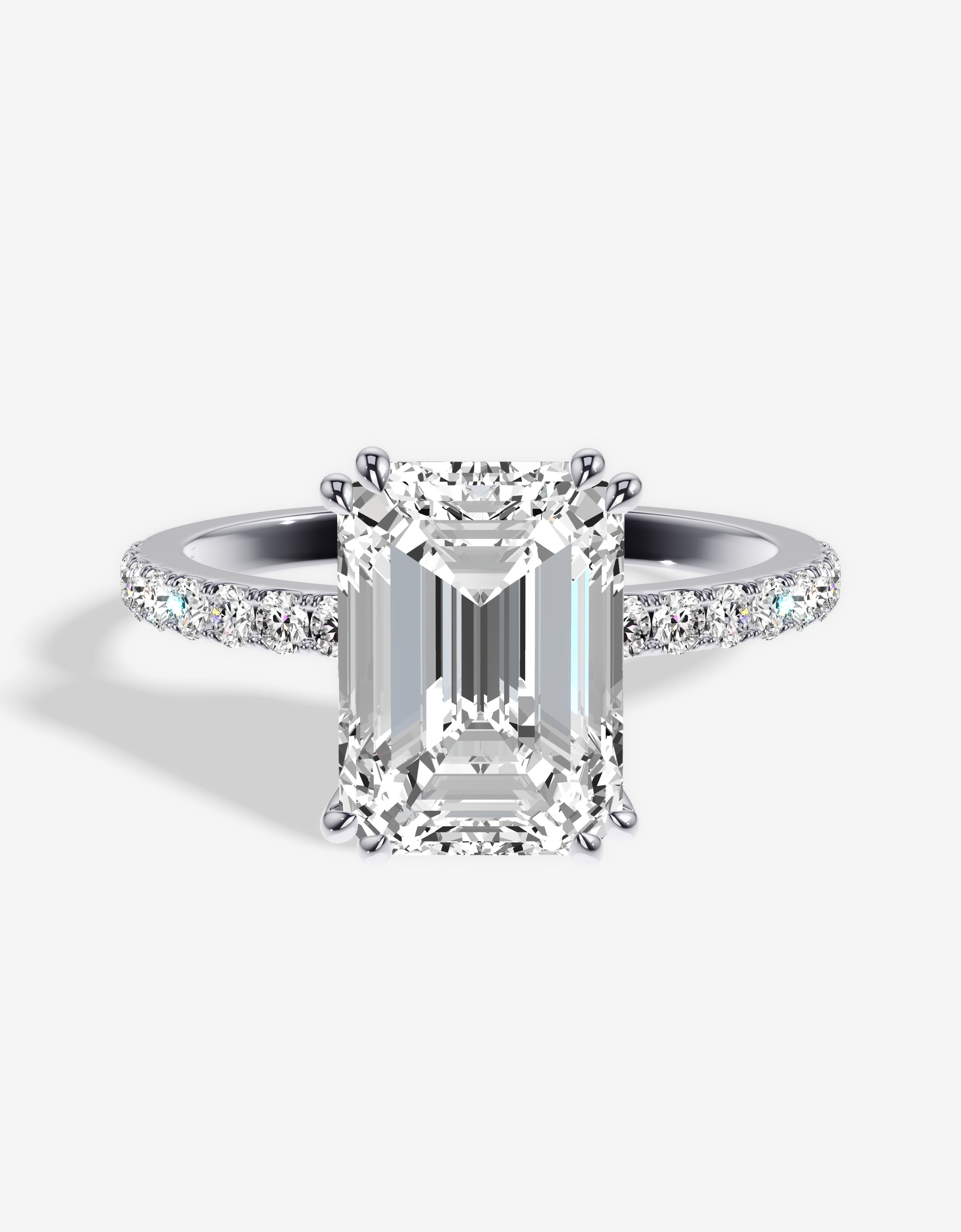 The Clara Classic Double Prong Diamond Engagement Ring With Side ...