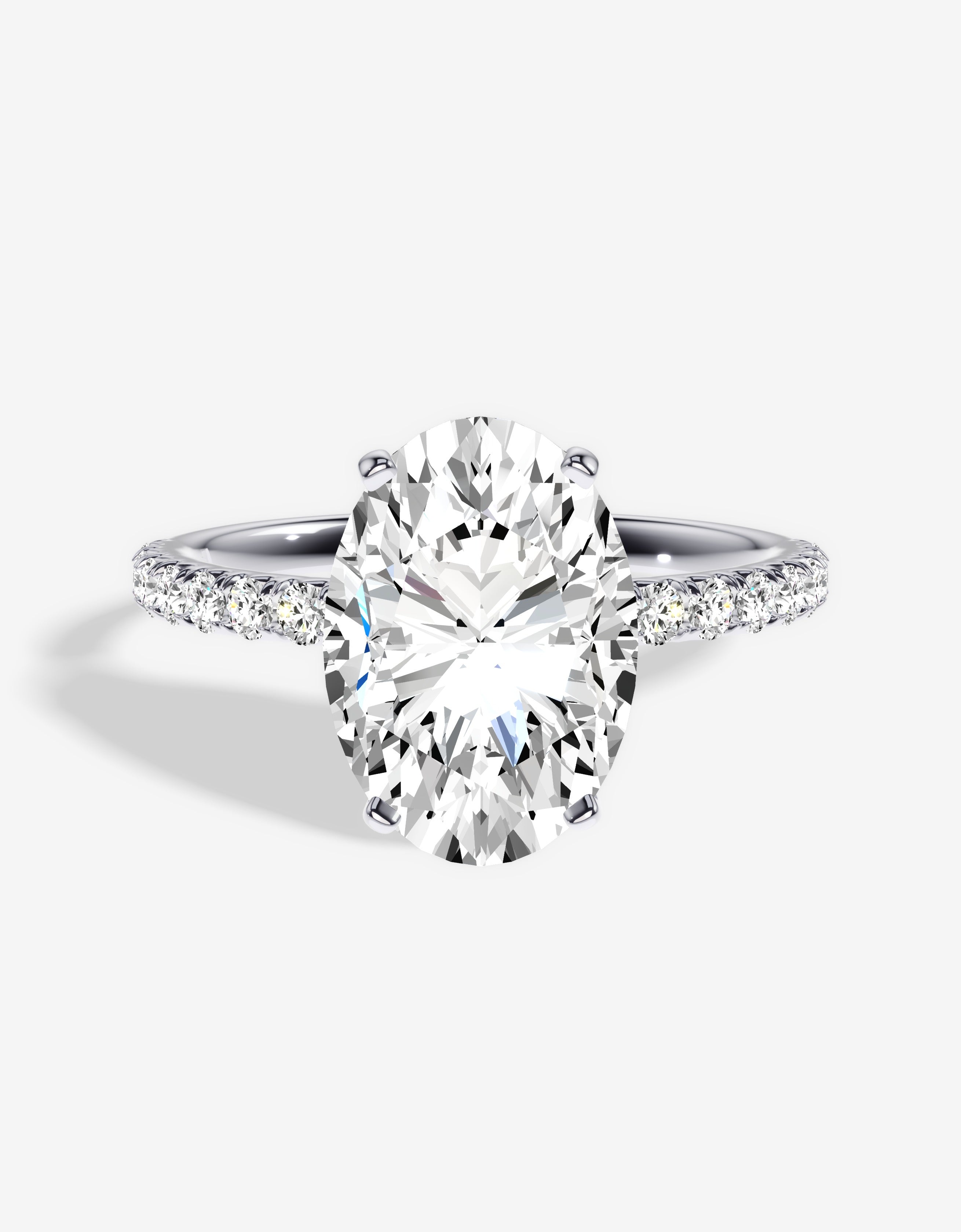 The Valkyrie Classic Solitaire Engagement Ring With Accent Diamonds ...